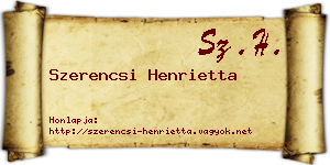Szerencsi Henrietta névjegykártya