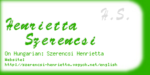 henrietta szerencsi business card